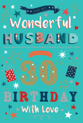 Picture of FOR MY WONDERFUL HUSBAND ON 30TH BIRTHDAY CARD